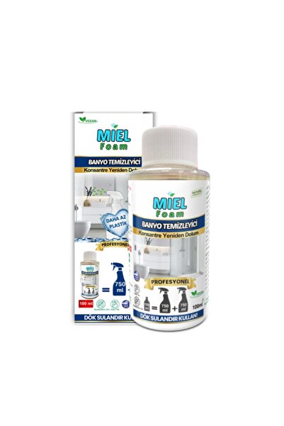 Miel Foam Bitkisel İçerikli Vegan Konsantre Banyo Temizleyici 100 ml = 1,5 Litre