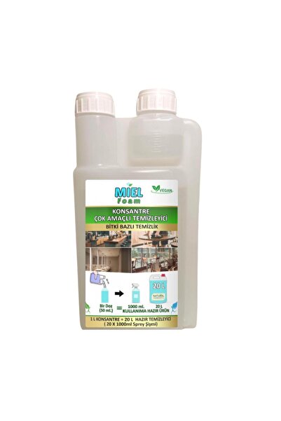 Miel Foam Konsantre Çok Amaçlı Temizleyici 1 Litre - Bitki Bazlı Kendinden Dozajlı Şişe