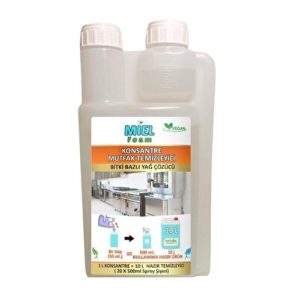 Miel Foam Konsantre Mutfak Temizleyici ve Yağ Çözücü 1 Lt - Bitkisel İçerikli Kendinden Dozajlı Şişe