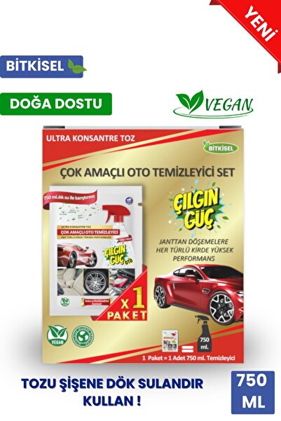 Çılgın Güç Bitkisel Çok Amaçlı Oto Temizleyici Set