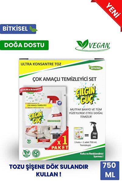 Çılgın Güç Bitkisel Çok Amaçlı Temizleyici Konsantre Toz