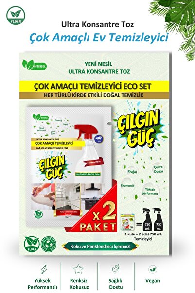 Çılgın Güç Bitkisel Çok Amaçlı Yüzey Temizleyici Vegan 1,5 L